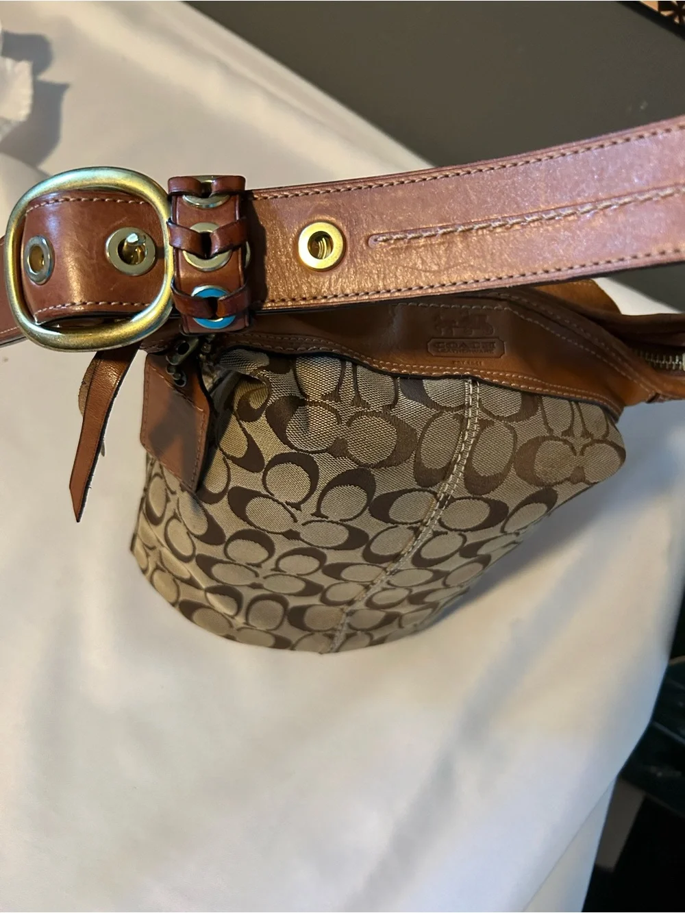 Coach Bleeker Signature Duffle Hobo Bag 11437